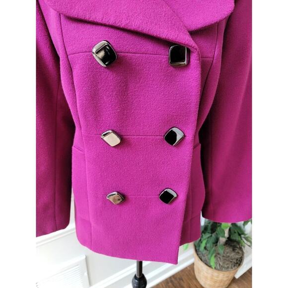 Style & Co. Women's Purple Polyester Double Breasted Buttons Front Fitted Coat M - Picture 3 of 12